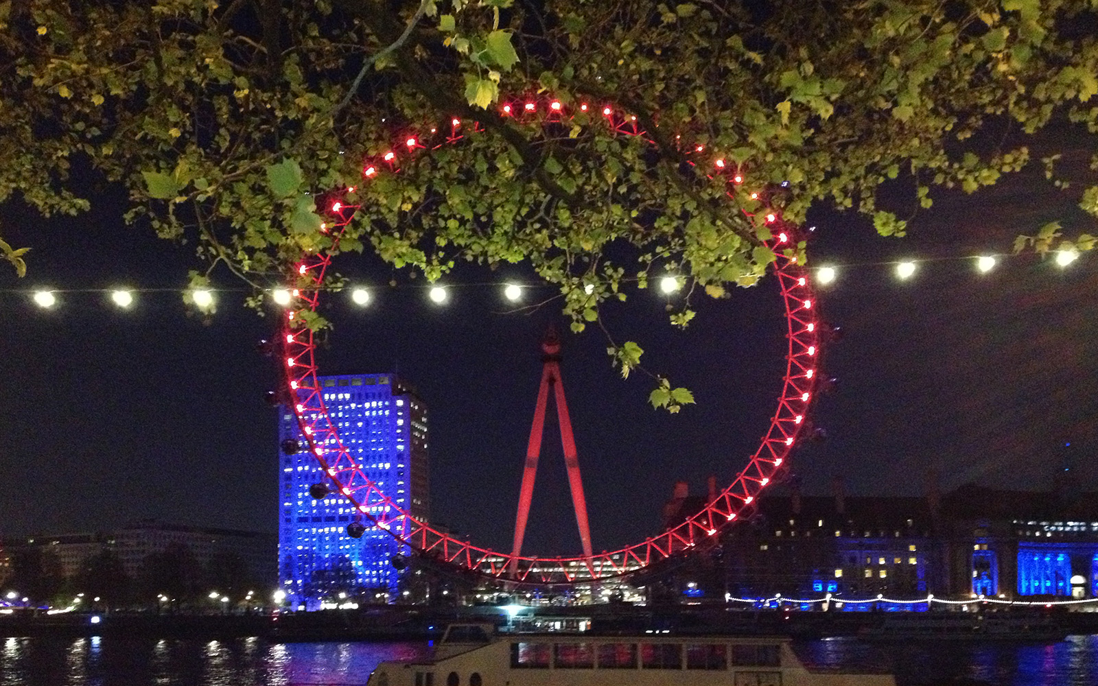 London Eye photo at night